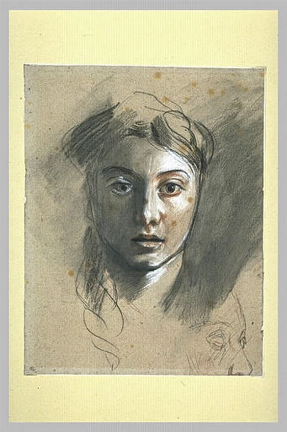 Testa di giovane donna, fronte - Louvre, Parigi